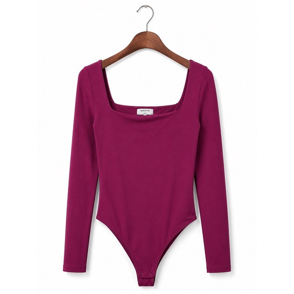 Babaton Tops - Babaton Square Neck Long Sleeve Bodysuit Berry Purple Contour Size S